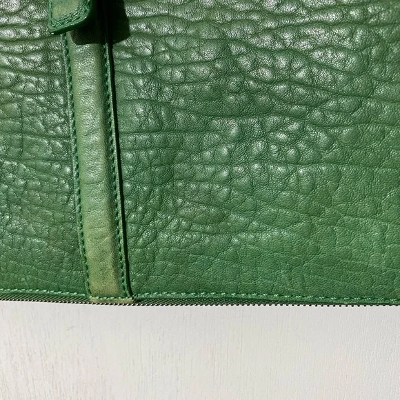 Leifsdottir green leather purse soft expandable sides and bottom   #PU - Picture 5 of 15